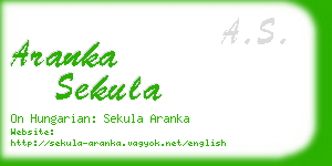 aranka sekula business card